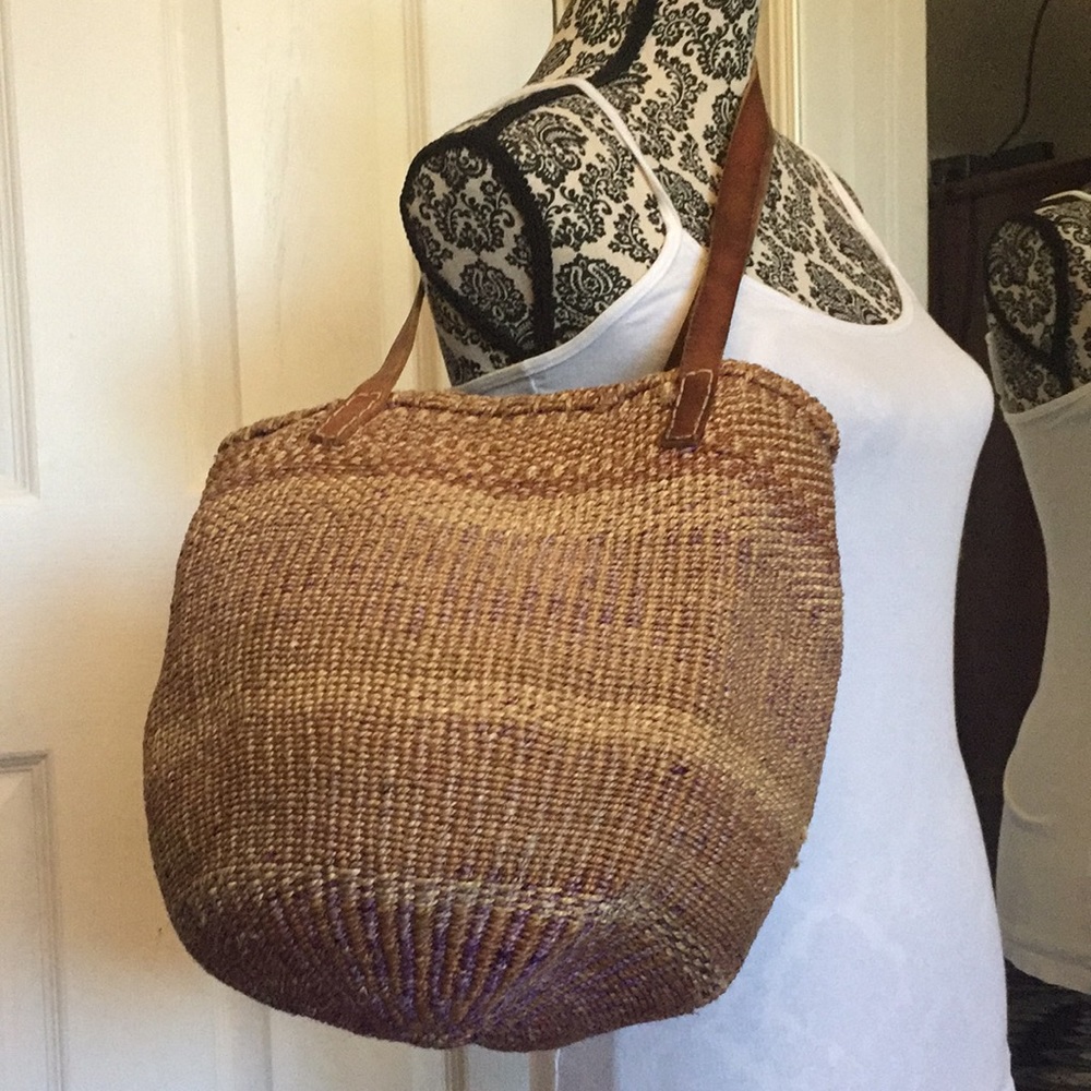 Vintage Woven Jute Tote bag